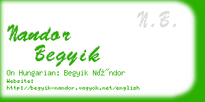 nandor begyik business card
